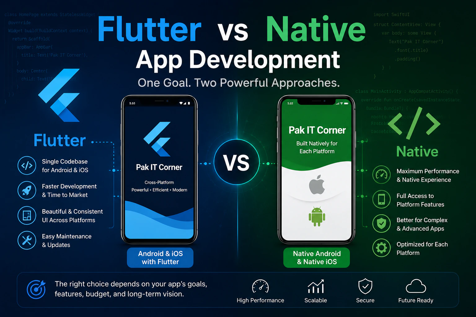 Flutter vs native App-Entwicklung im Vergleich für Android und iOS