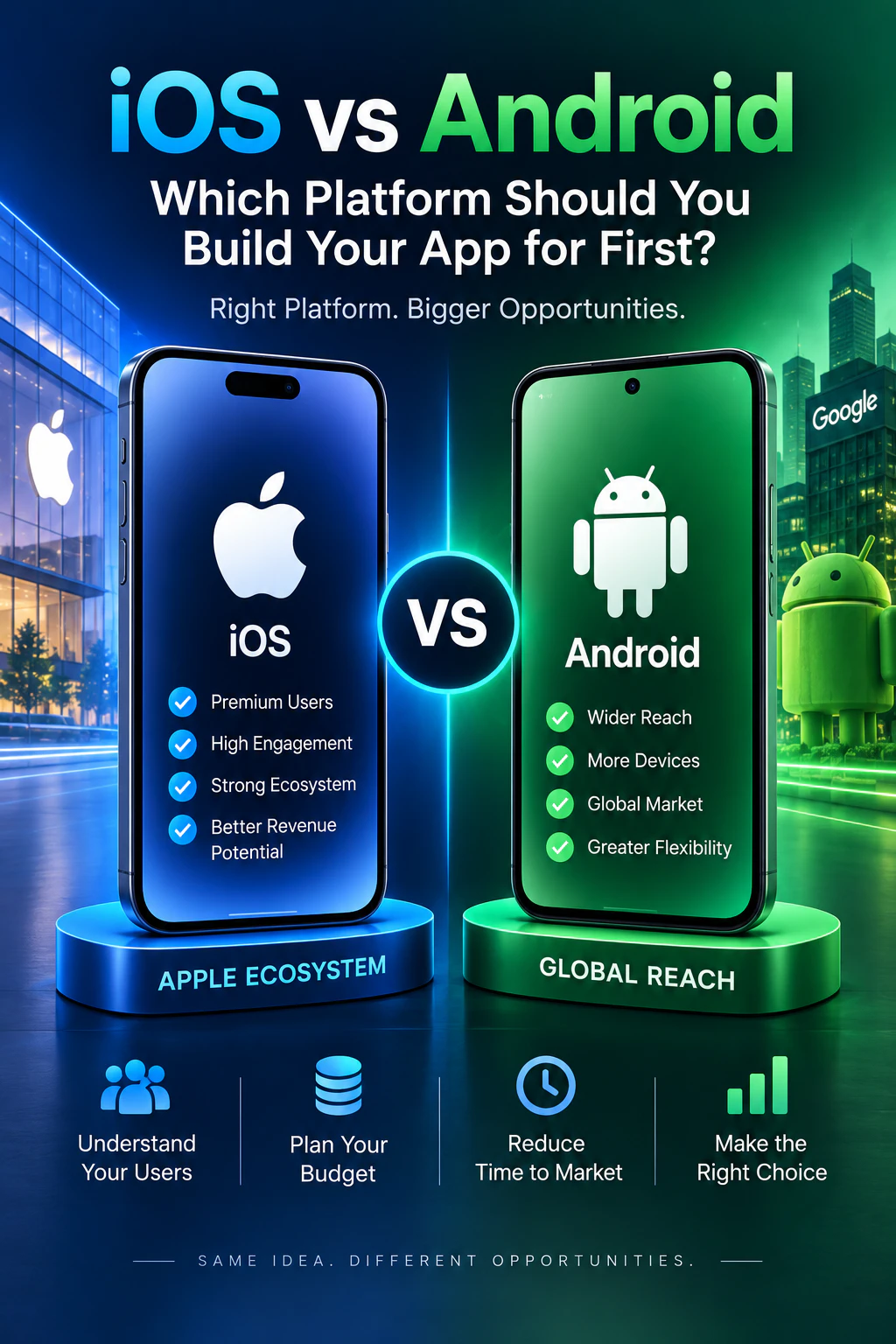 Vergleich von iOS und Android App-Entwicklung zur Auswahl der ersten Plattform