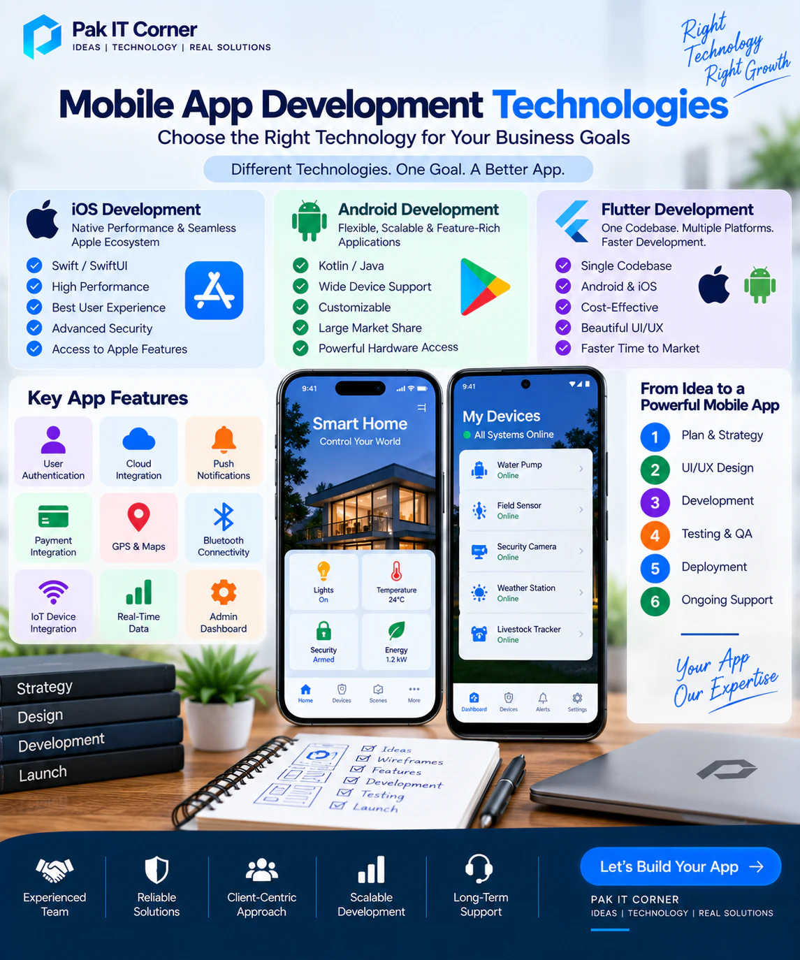 iOS Android and cross-platform mobile app development options