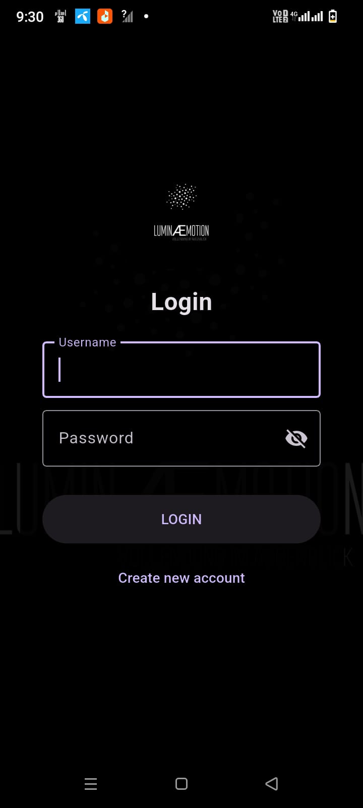 CueFire login screen