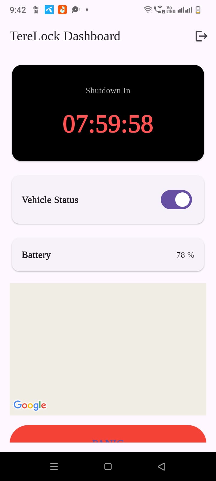 ImmobiGuard Dashboard with live shutdown countdown