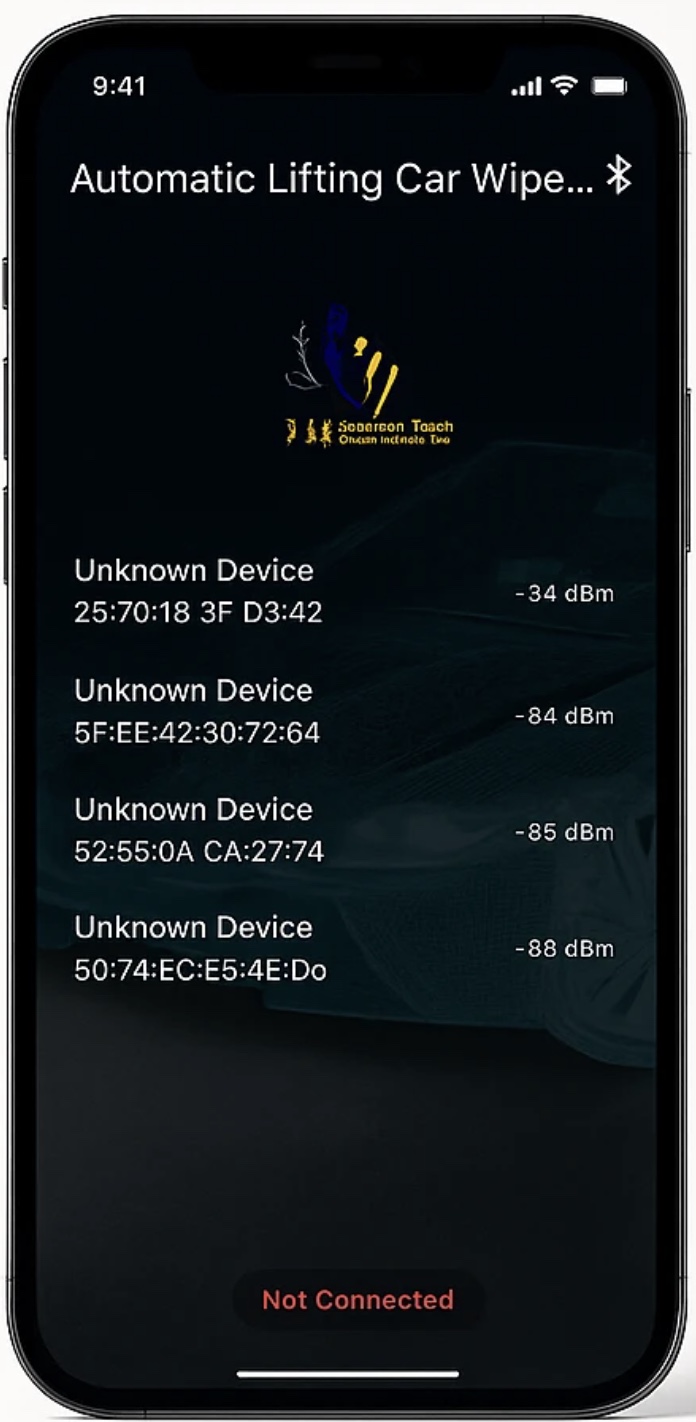 WiperLift Bluetooth device scan list